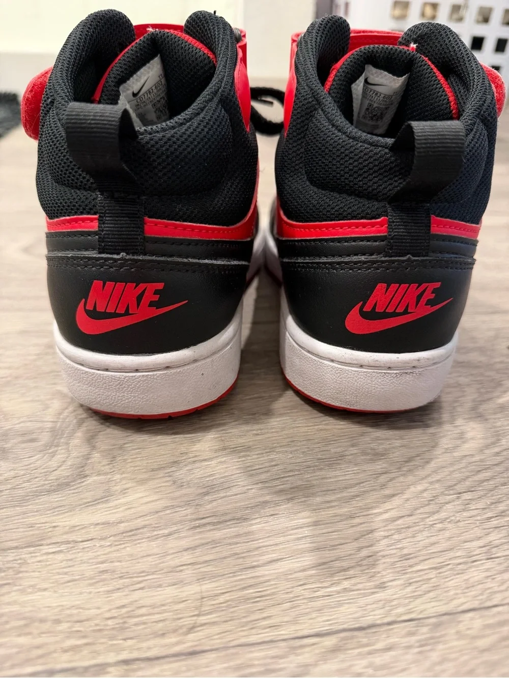 Nike Court Borough Mid 2 Red Black High Top Sneakers Youth 5.5Y